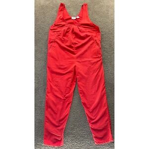 Gitano Ma Vintage Red Maternity Overalls Cotton Blend Bib Jumpsuit Womens L